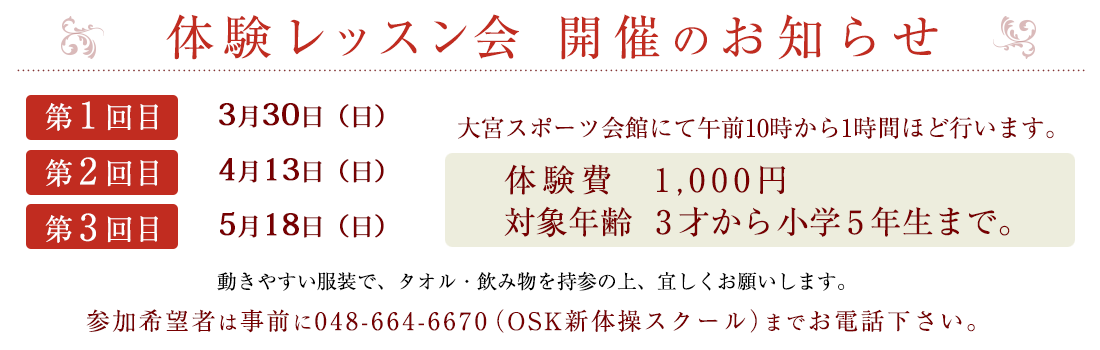新体操クラブ体験レッスン